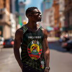 Personalized Mozambique Roots Men Tank Top African Pride in Fingerprint and Tribal Colors
