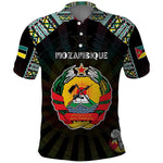 Personalized Mozambique Roots Polo Shirt African Pride in Fingerprint and Tribal Colors