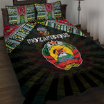 Mozambique Roots Quilt Bed Set African Pride in Fingerprint and Tribal Colors