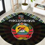 Mozambique Roots Round Carpet African Pride in Fingerprint and Tribal Colors