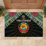 Mozambique Roots Rubber Doormat African Pride in Fingerprint and Tribal Colors