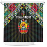 Mozambique Roots Shower Curtain African Pride in Fingerprint and Tribal Colors