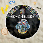 Seychelles Roots Beach Blanket African Pride in Fingerprint and Tribal Colors