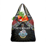 Seychelles Roots Grocery Bag African Pride in Fingerprint and Tribal Colors