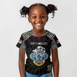 Personalized Seychelles Roots Kid T shirt African Pride in Fingerprint and Tribal Colors