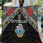 Seychelles Roots Quilt African Pride in Fingerprint and Tribal Colors