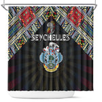 Seychelles Roots Shower Curtain African Pride in Fingerprint and Tribal Colors