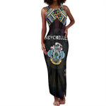 Personalized Seychelles Roots Tank Maxi Dress African Pride in Fingerprint and Tribal Colors