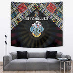 Seychelles Roots Tapestry African Pride in Fingerprint and Tribal Colors