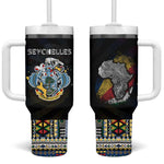 Seychelles Roots Tumbler With Handle African Pride in Fingerprint and Tribal Colors