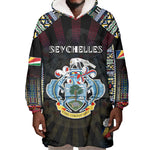 Personalized Seychelles Roots Wearable Blanket Hoodie African Pride in Fingerprint and Tribal Colors