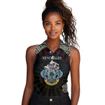 Personalized Seychelles Roots Women Sleeveless Polo Shirt African Pride in Fingerprint and Tribal Colors