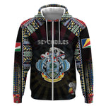 Personalized Seychelles Roots Zip Hoodie African Pride in Fingerprint and Tribal Colors