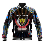 Personalized DR Congo Roots Baseball Jacket African Pride in Fingerprint and Tribal Colors