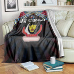 DR Congo Roots Blanket African Pride in Fingerprint and Tribal Colors