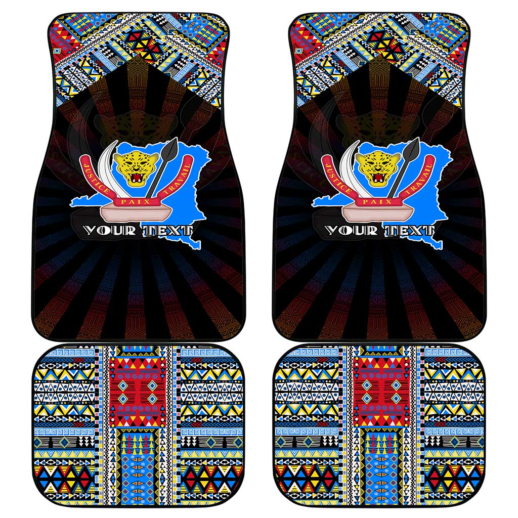DR Congo Roots Car Mats African Pride in Fingerprint and Tribal Colors