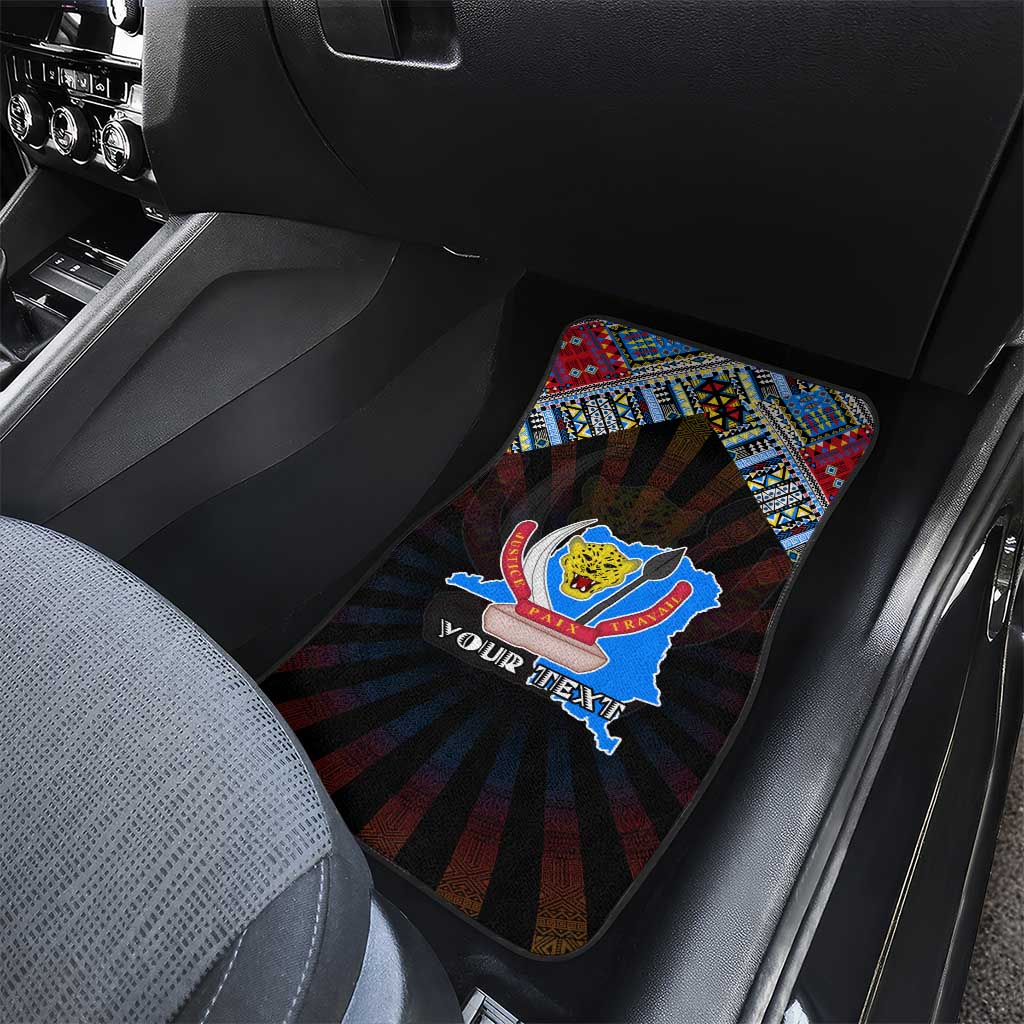 DR Congo Roots Car Mats African Pride in Fingerprint and Tribal Colors