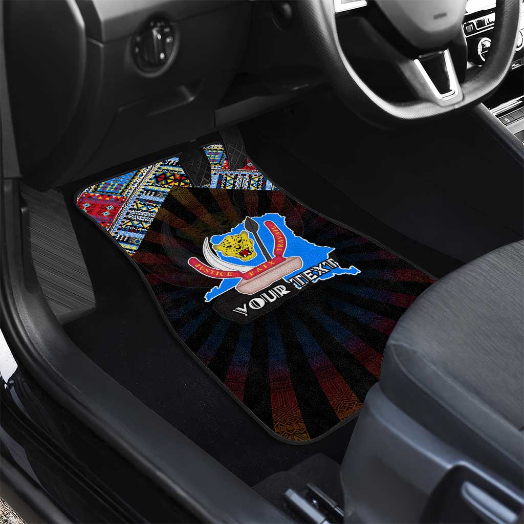 DR Congo Roots Car Mats African Pride in Fingerprint and Tribal Colors