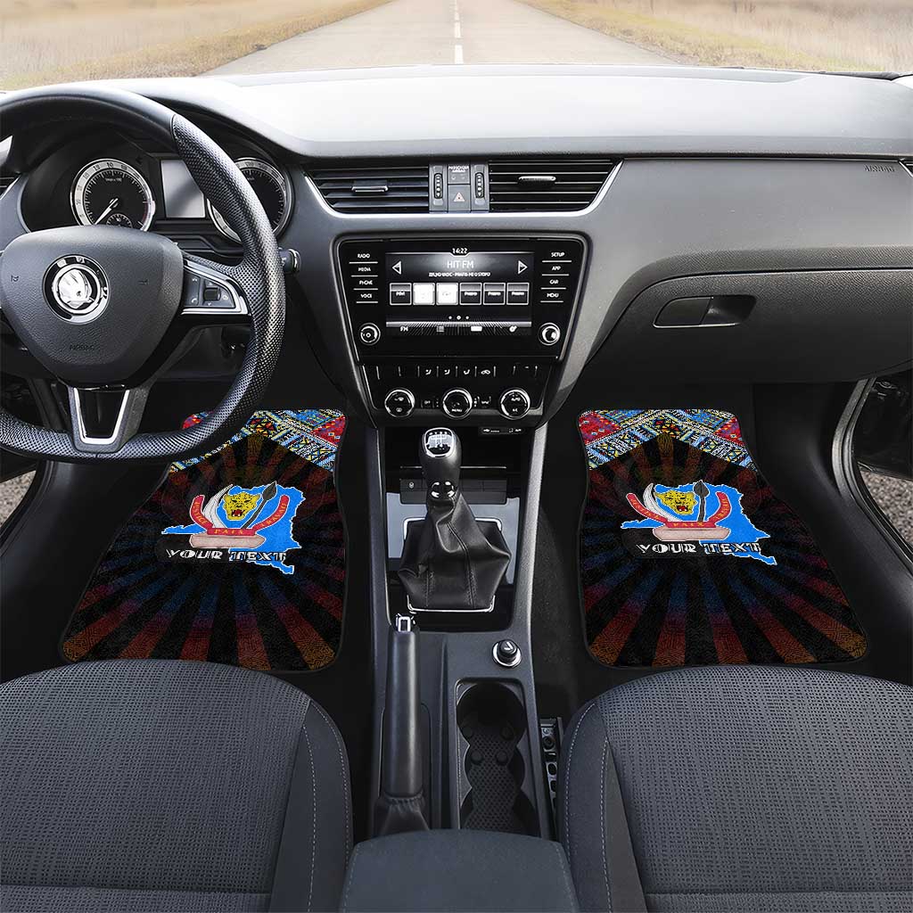 DR Congo Roots Car Mats African Pride in Fingerprint and Tribal Colors