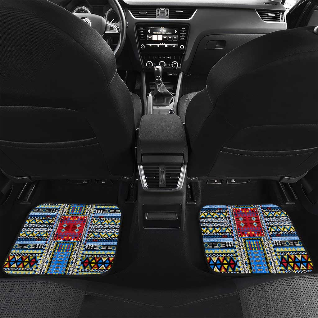 DR Congo Roots Car Mats African Pride in Fingerprint and Tribal Colors