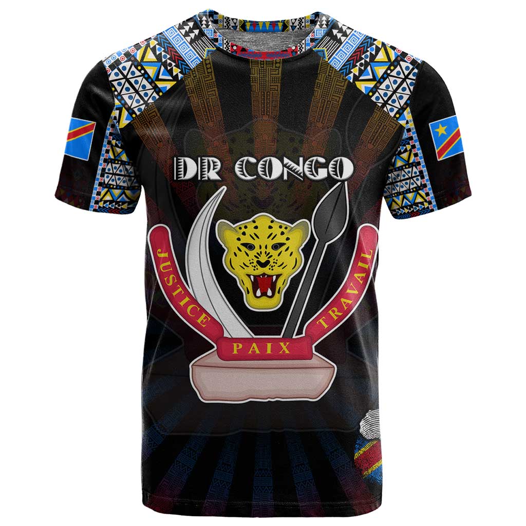 Personalized DR Congo Roots T shirt African Pride in Fingerprint and Tribal Colors