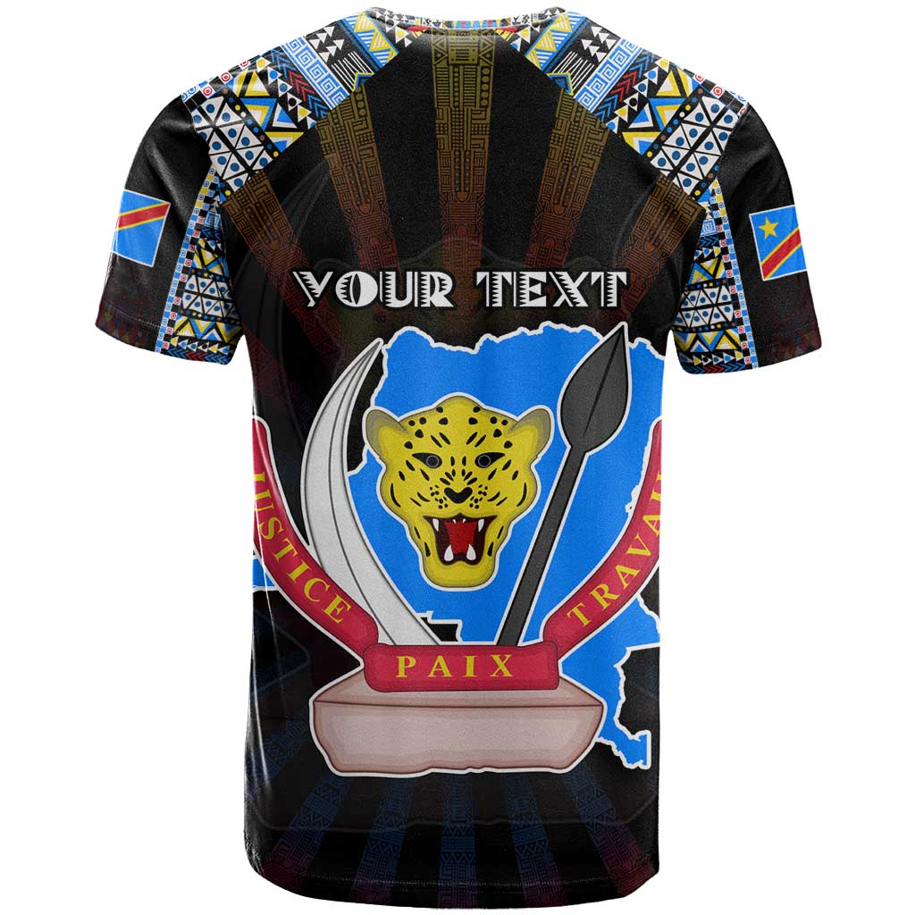 Personalized DR Congo Roots T shirt African Pride in Fingerprint and Tribal Colors