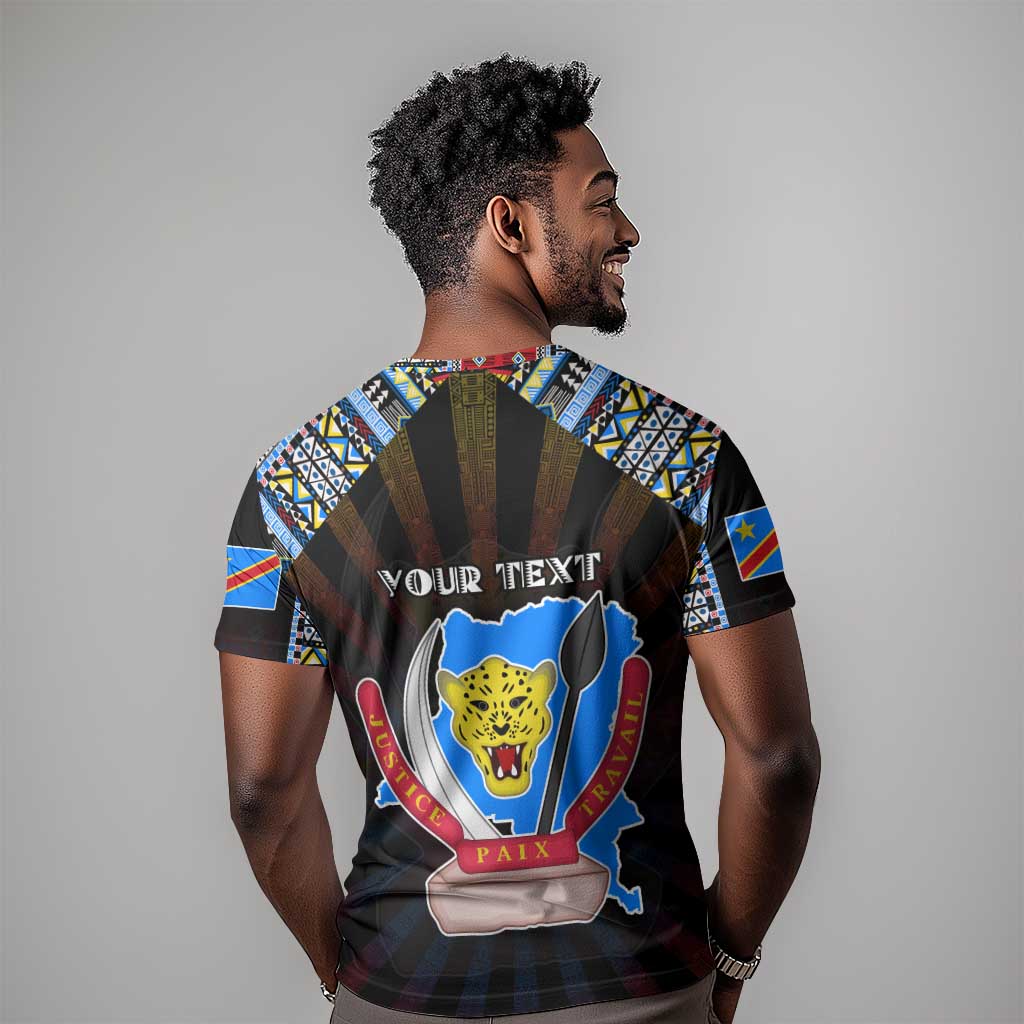 Personalized DR Congo Roots T shirt African Pride in Fingerprint and Tribal Colors