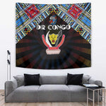 DR Congo Roots Tapestry African Pride in Fingerprint and Tribal Colors