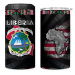 Liberia Roots 4 in 1 Can Cooler Tumbler African Pride in Fingerprint and Tribal Colors