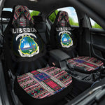 Liberia Roots Car Seat Cover African Pride in Fingerprint and Tribal Colors