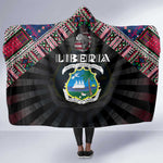 Liberia Roots Hooded Blanket African Pride in Fingerprint and Tribal Colors