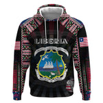 Personalized Liberia Roots Hoodie African Pride in Fingerprint and Tribal Colors