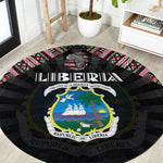 Liberia Roots Round Carpet African Pride in Fingerprint and Tribal Colors