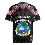 Personalized Liberia Roots Rugby Jersey African Pride in Fingerprint and Tribal Colors