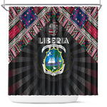 Liberia Roots Shower Curtain African Pride in Fingerprint and Tribal Colors