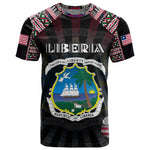 Personalized Liberia Roots T shirt African Pride in Fingerprint and Tribal Colors