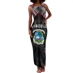 Personalized Liberia Roots Tank Maxi Dress African Pride in Fingerprint and Tribal Colors
