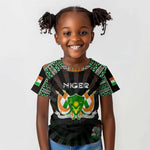Personalized Niger Roots Kid T shirt African Pride in Fingerprint and Tribal Colors