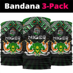 Niger Roots Neck Gaiter African Pride in Fingerprint and Tribal Colors DT02