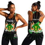 Personalized Niger Roots Women Racerback Tank African Pride in Fingerprint and Tribal Colors