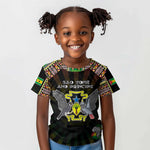 Personalized Sao Tome and Principe Roots Kid T shirt African Pride in Fingerprint and Tribal Colors