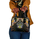 Sao Tome and Principe Roots Shoulder Handbag African Pride in Fingerprint and Tribal Colors