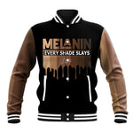 Every Shade Slays Melanin Baseball Jacket African Signature DT02