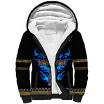 Egyptian Ankh Golden Blue Fire Sherpa Hoodie