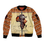 Love Africa Sleeve Zip Bomber Jacket - Personalized Beautiful Black Girl