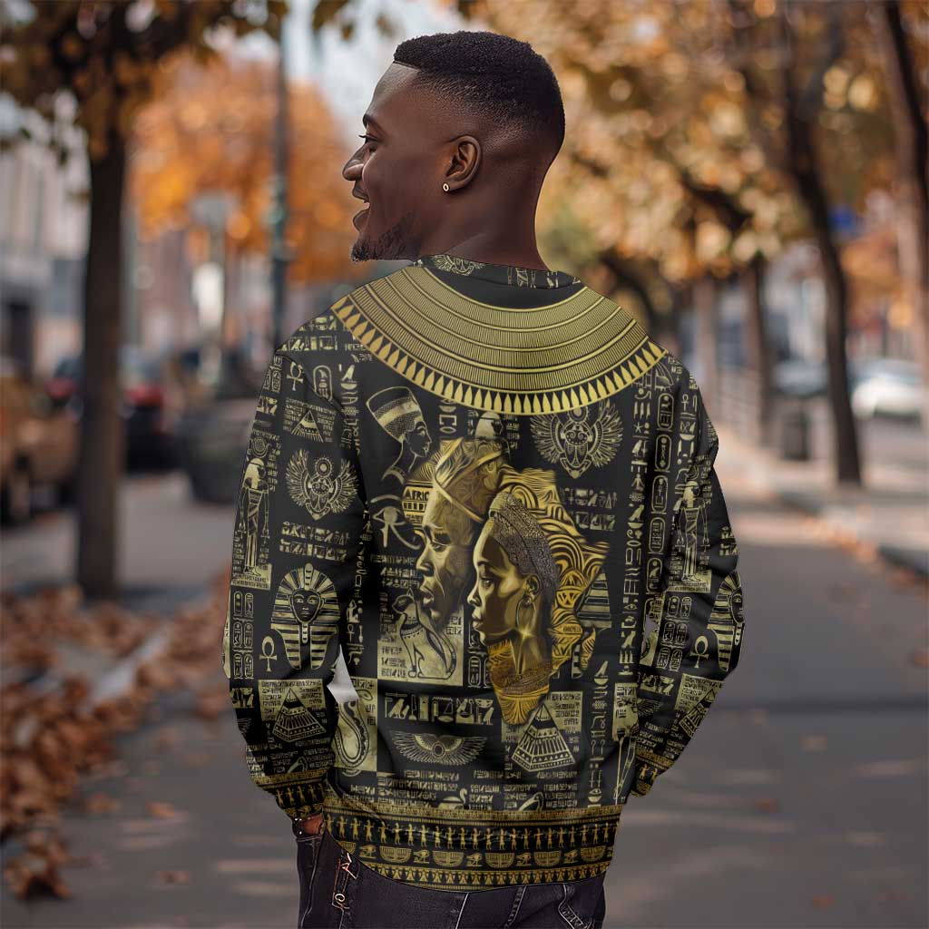 Egypt Pharaoh Sweatshirt Egyptian Hieroglyphs and Symbols