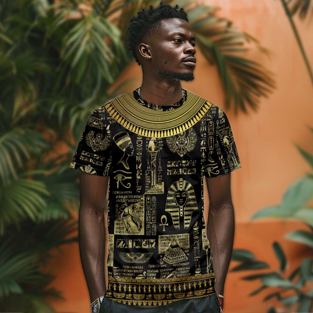 Egypt Pharaoh T shirt Egyptian Hieroglyphs and Symbols