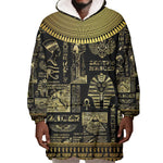 Egypt Pharaoh Wearable Blanket Hoodie Egyptian Hieroglyphs and Symbols