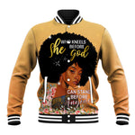Personalized African Black Women Baseball Jacket She Who Kneels Before God DT02
