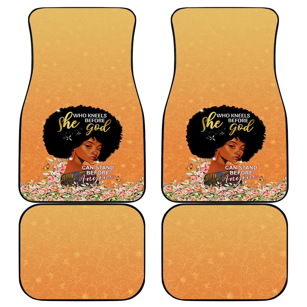 Personalized African Black Women Car Mats She Who Kneels Before God